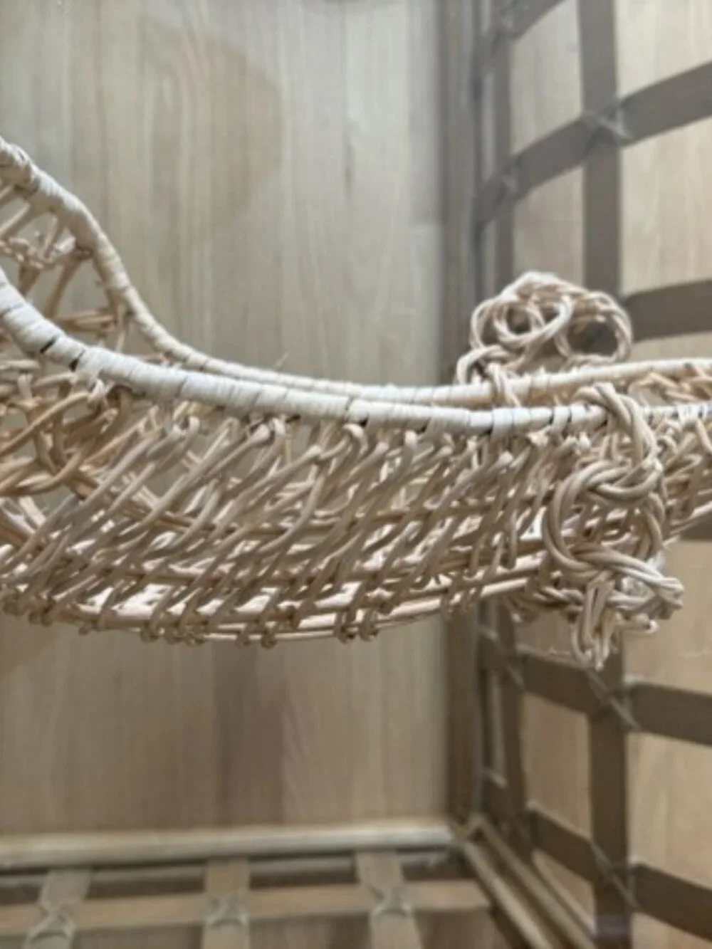 Vintage Wicker Hanging Doll Basket